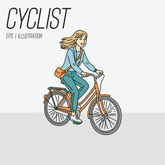 Fototapeta premium a woman riding a bicycle