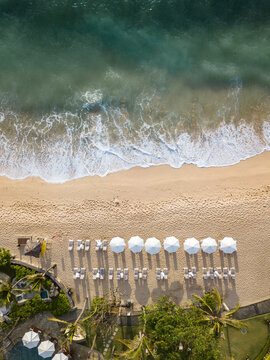 Indonesia, Bali, Nusa Dua, Aerial view of Nikko beach
