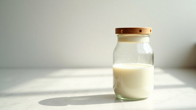 Kefir Jar on Counter for Food Marketing