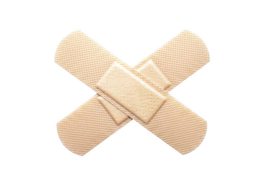Medical adhesive bandage cross pattern