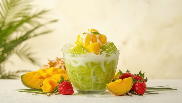 Cendol is an Indonesian dessert made with crushed ice, also favored in Singapore and Malaysia.