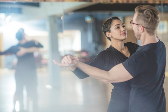 Dance couple in studio