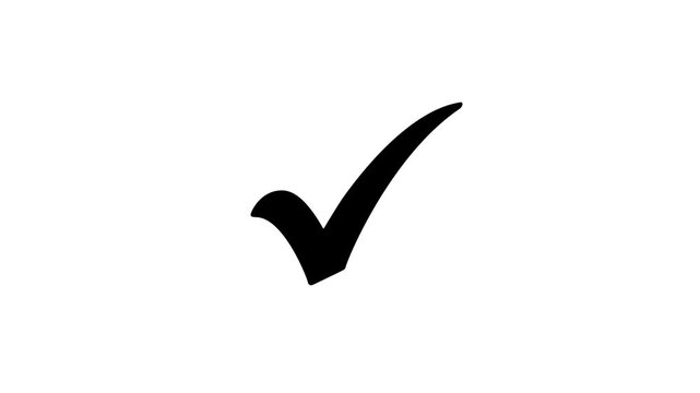black checkmark symbol yes approve choice, Green check mark symbol and Red Cross symbol,Check mark brush paint style symbol animation on white background, check icon, green checkmark, 4k motion.
