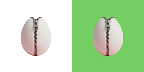 Surreal egg with metallic zipper 3D © abdus