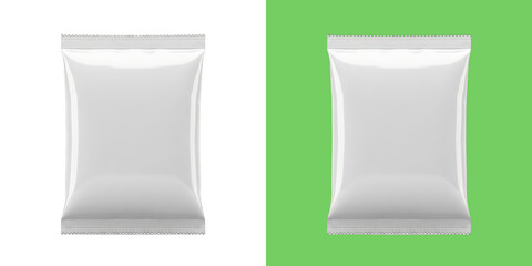 Two transparent resealable food storage bags standing upright © abdus