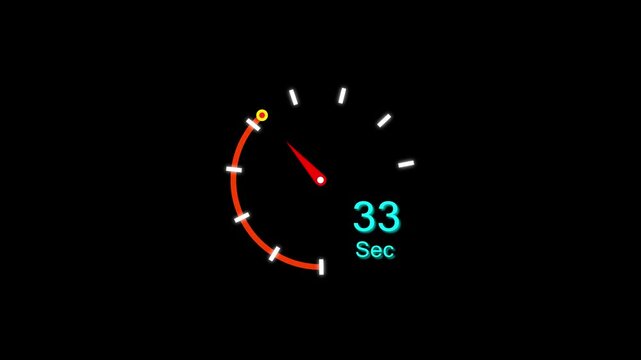 33 Sec clock icon animation. 33 Second animation on black background and creating a stunning 4k animation.
