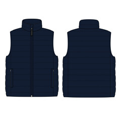 Man's puffer vest jacket 2d sketch  © iftekhar