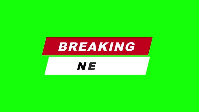 Breaking news bar template on black background, breaking news logo design for tv broadcast channel, breaking news banner sign with alpha channel. 