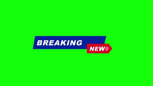 Breaking news bar template on black background, breaking news logo design for tv broadcast channel, breaking news banner sign with alpha channel. 