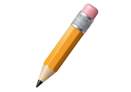Pencil with eraser flat