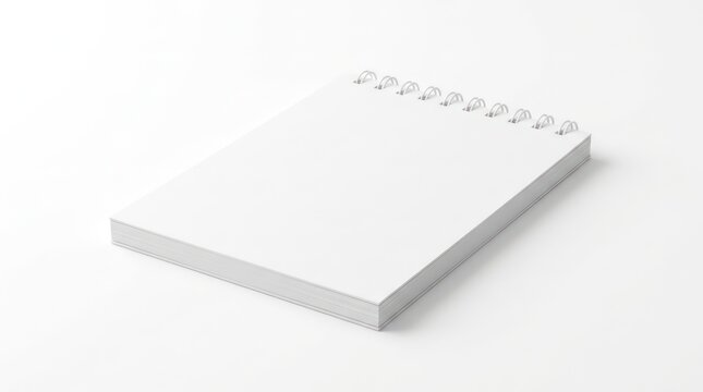 Blank notepad on white background.