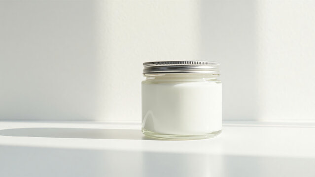 Glass Jar with Stainless Lid for Product Photography