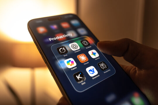 AI apps logo is displayed on the screen of a smartphone, in Bangalore, India, on July 30, 2026
