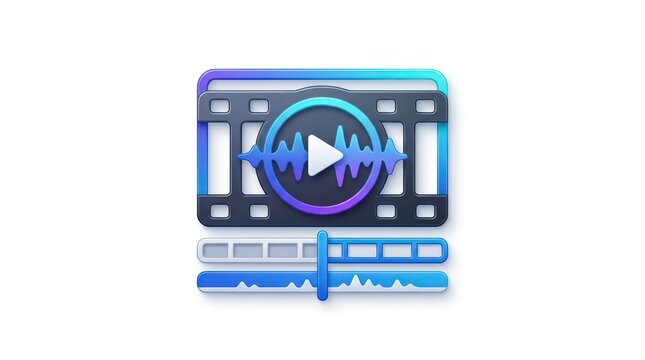 Play button on video timeline interface.