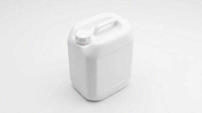 White plastic container with handle.