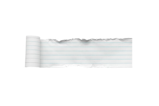 Wide lined paper strip with rolled left side