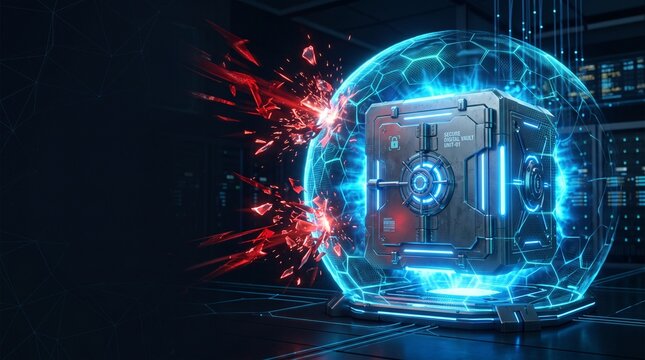 Cybersecurity Digital Vault Protected by Secure Shield Against Cyber Attack and Data Breach