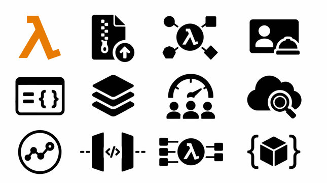 Backend and serverless architecture icons.