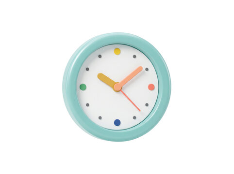 3d render of a cute green wall clock