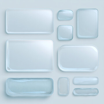 Futuristic glass interface elements with chromatic aberration