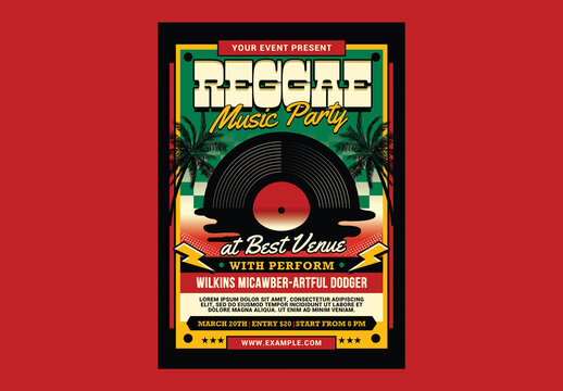 Reggae Music Event Flyer