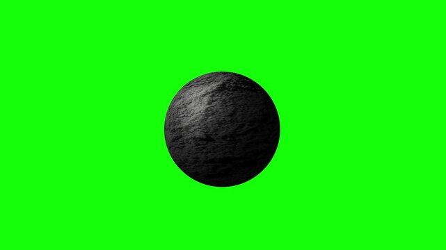 Weathered Volcanic Stone Sphere Green Screen