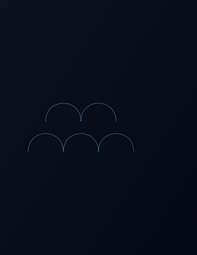 Minimalist Japanese wave pattern background with cyan line art on dark navy background