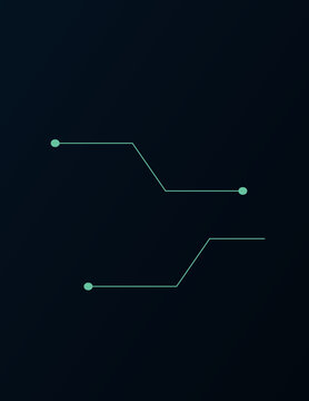 Dark cyberpunk circuit board background with neon cyan trace lines and digital technology connection points