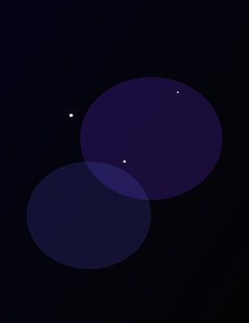Deep cosmic space nebula background with glowing purple blue blurred dust orbs and tiny glowing stars