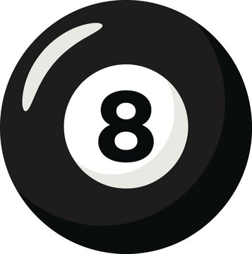 Black eight ball from billiards game