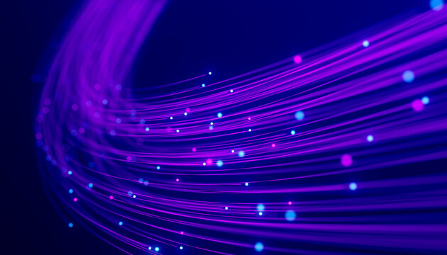 3D Purple Network Pulse Trail