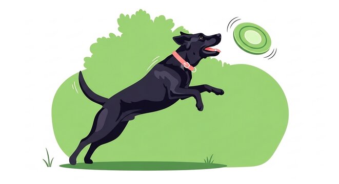 energetic black dog leaping to catch a green frisbee in a park
