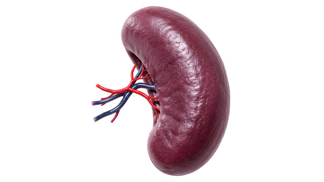 Anatomical 3d rendering of a human spleen isolated on white background