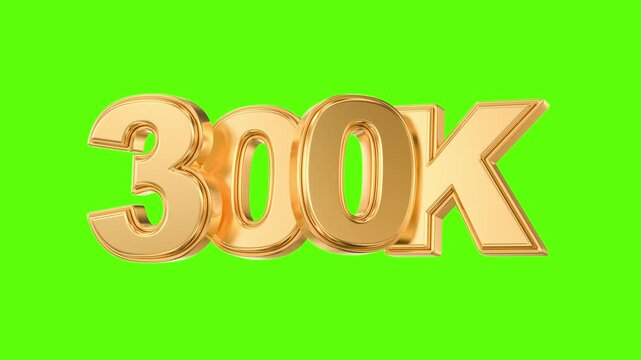 3D gold 300K milestone text