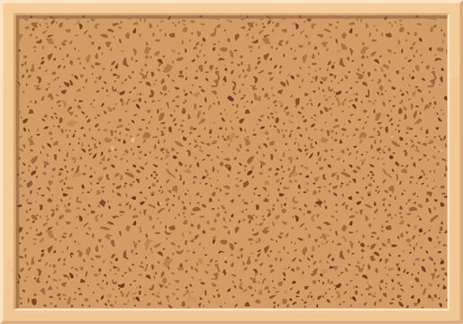 Empty cork bulletin board with wooden frame
