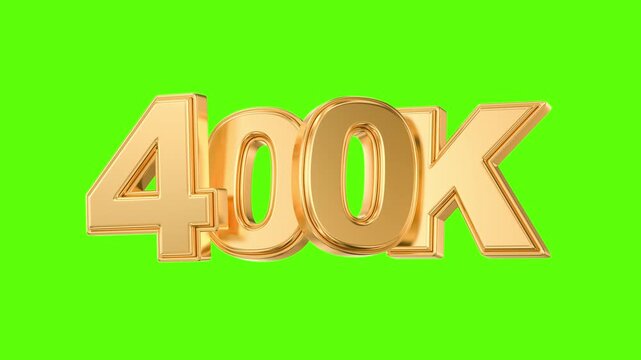 3D gold 400K text