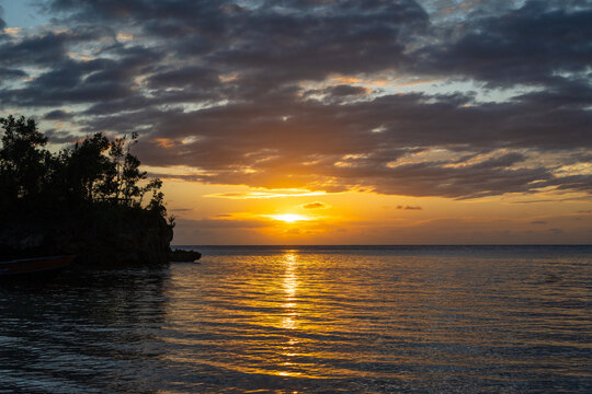 Sunset on Lia beach, Waleakodi Island, Togian archipelago, Sulawesi, Indonesia