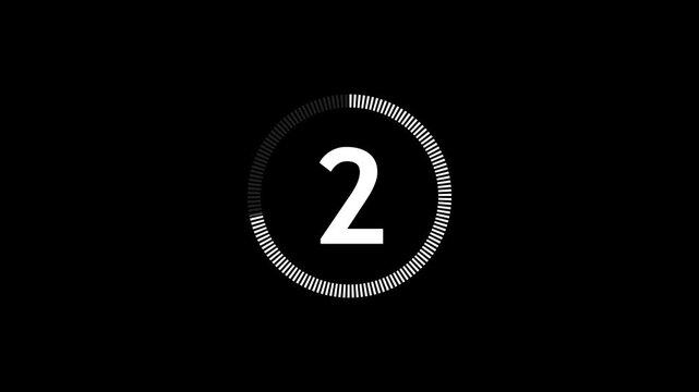 7 second countdown timer animation from 7 seconds to 0 seconds on a background.