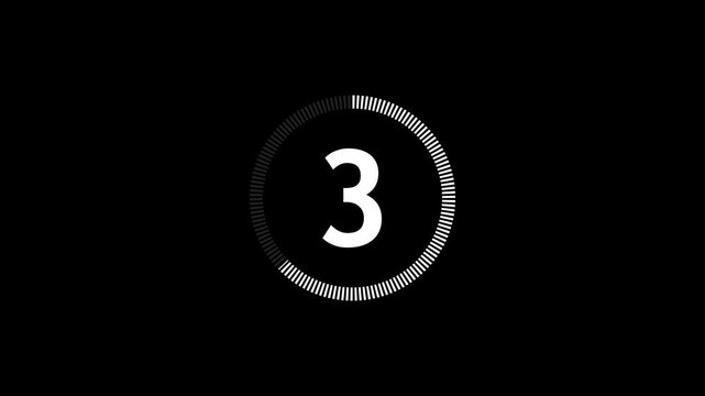 8 second countdown timer animation from 8 seconds to 0 seconds on a background.