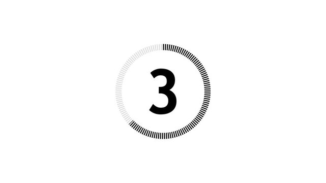 8 second countdown timer animation from 8 seconds to 0 seconds on a background.