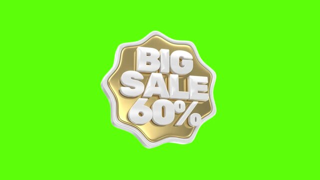 Big sale 60 percent 3d badge