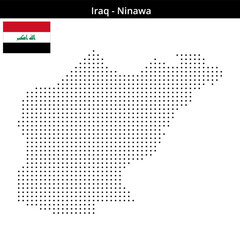 Fototapeta premium Map of Iraq region Ninawa in small size dots