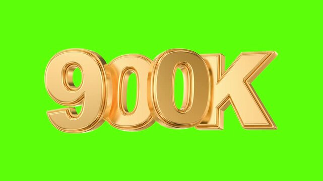 3D gold 900K text symbol