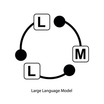 Large language model icon on white background