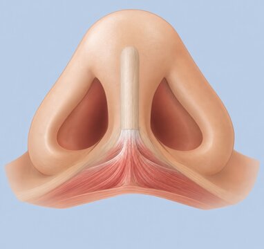 Depressor septi nasi muscle beneath human nose