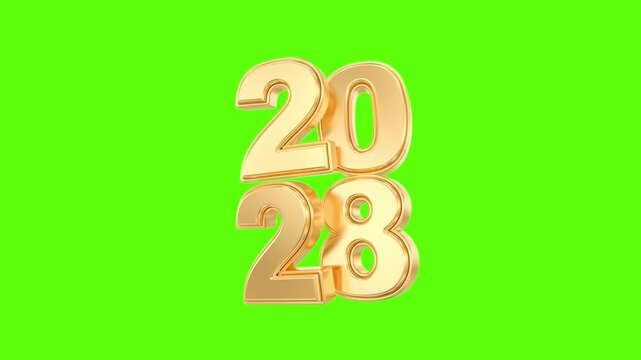 Gold 3D 2028 year numbers