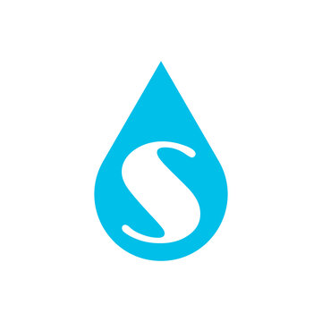Blue Water Drop Icon Vector Illustration with Clean Liquid Raindrop Symbol for Eco Logo Business Branding Nature Design and Aqua Sign Element
