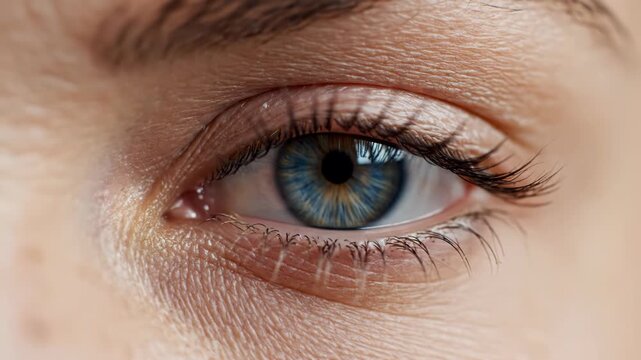 Closeup Human Blue Eye Iris Macro Detail