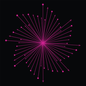 Magenta Abstract Radial Burst Lines Geometric Background Vector