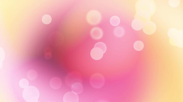 Luminous blush pink, warm cream, and soft peach gradient motion loop featuring floating translucent bokeh spheres for dreamy aesthetic video background overlay